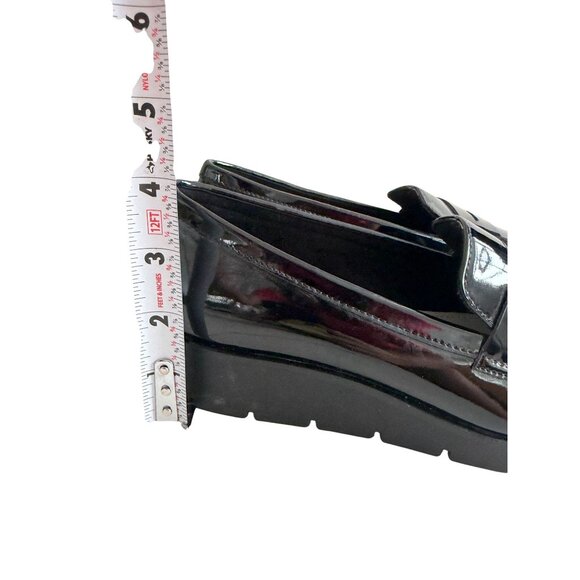 ANNE KLEIN Black Patent Dress Wedges Loafers Size 6.5 - Picture 2 of 8